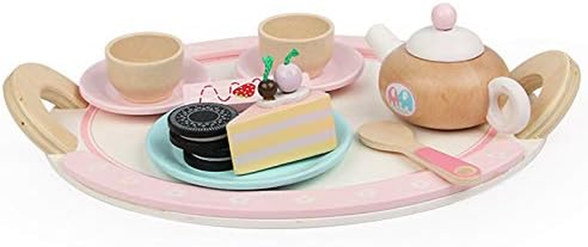 Durable Wooden Kids Pretend Play Food Toy Cooking Tea Set Childrens Tea Party Fun Tea Cups Saucers image number 6