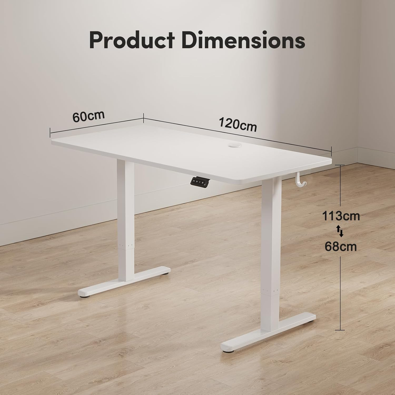 CKIKH Electric Standing Desk Adjustable Height Sit and Stand Desk Home Office Desk Ergonomic Workstation Computer Desk for Office Gaming Strong Capacity (White01, 120CM) image number 1