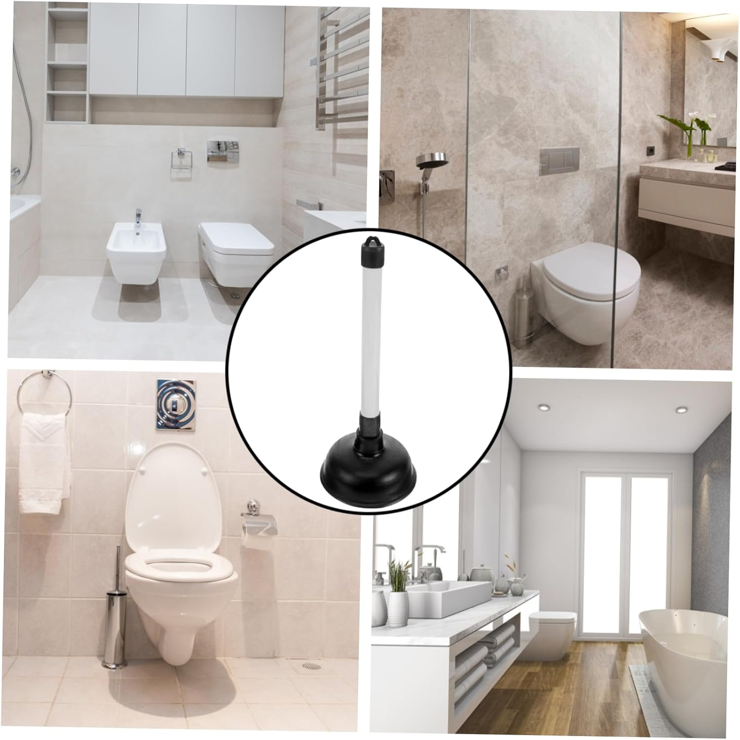 BESTYASH Toilet Plunger Unblocker with Reinforced Cup and Long Handle for Bathroom Kitchen Drain Cleaning Tool Multi Purpose 11 Inch image number 3