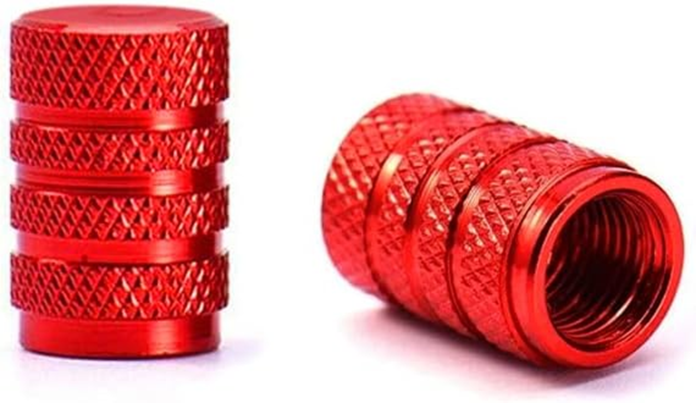 Marcraft Red Metal Pattern Tyre Wheel Alloy Valve Caps Dust Caps (4 Pack) Universal for Cars, Suvs, Bicycles, Motorcycles, Trucks | Rubber Airtight Seal | Aluminium Alloy | Screw-On image number 4