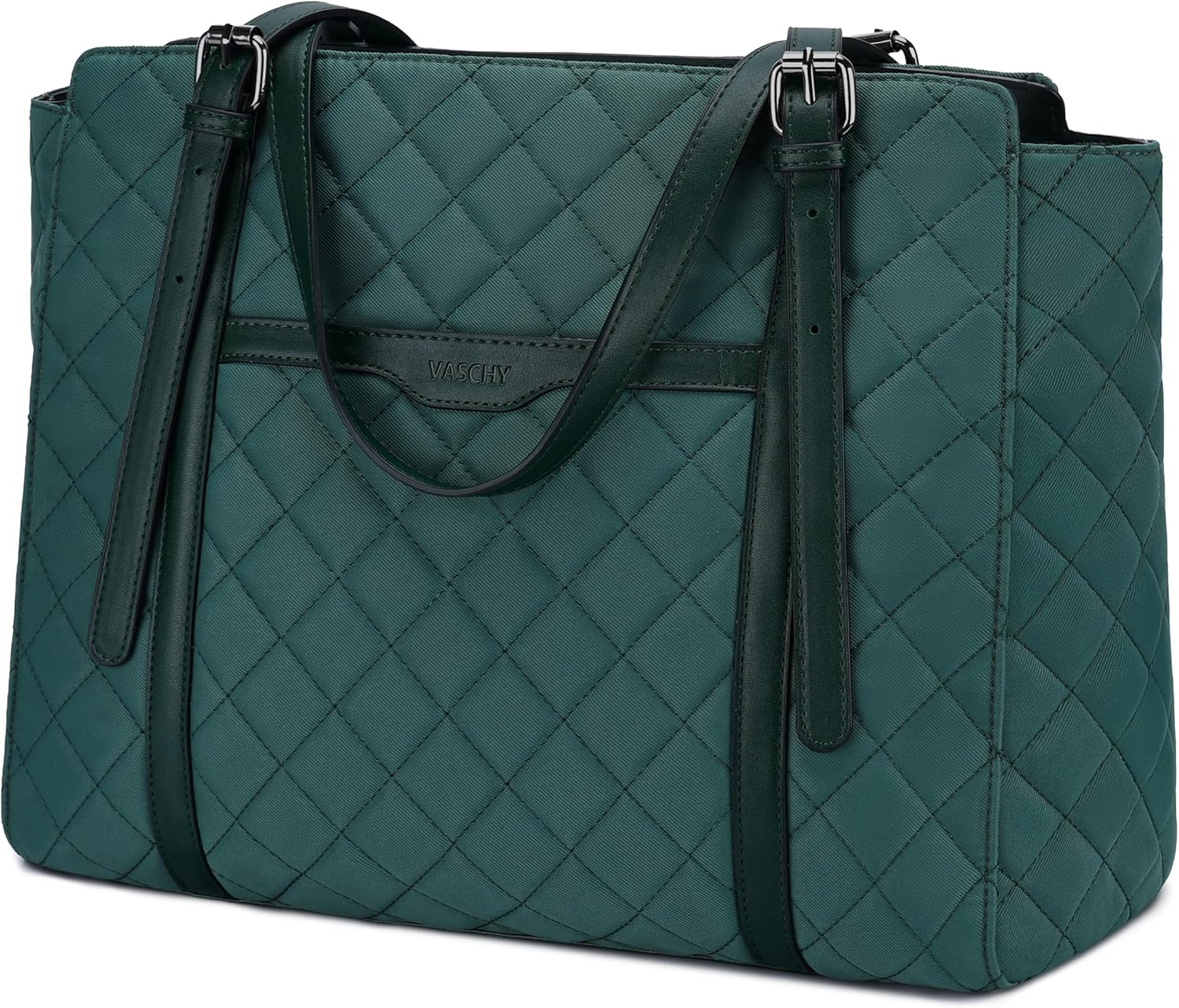 Quilted Laptop Bag for Women,Vaschy Puffer Work Tote Bag Office Briefcase Handbag Shoulder Bag for Business,Travel,College, Fits 15.6In Laptop