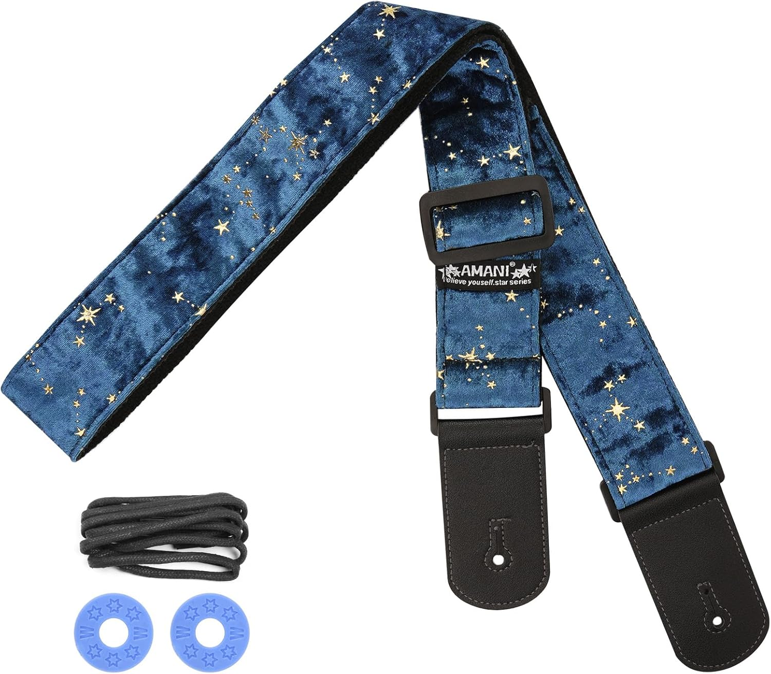 Ukulele Strap Belt, Adjustable Shoulder Strap for Folk, Electric Guitar Bass, Starry Pattern Uke Strap for Mandolin, Banjo, Concert