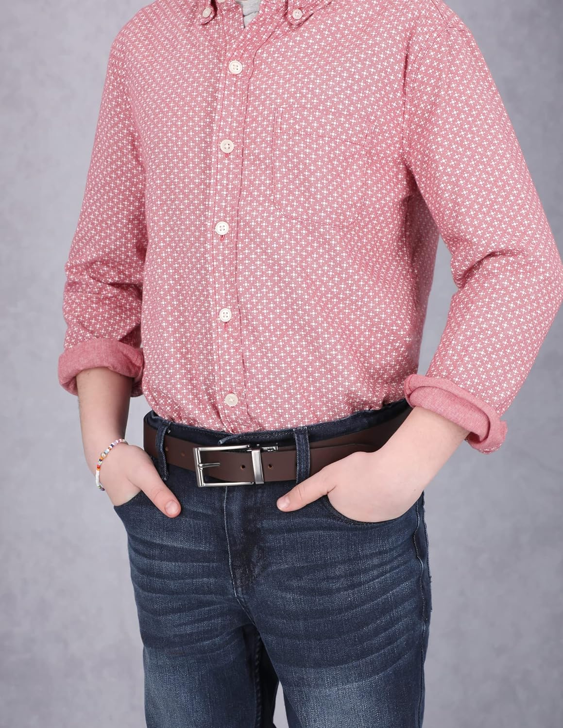 Timberland Boys Reversible Leather Belt for Kids image number 4