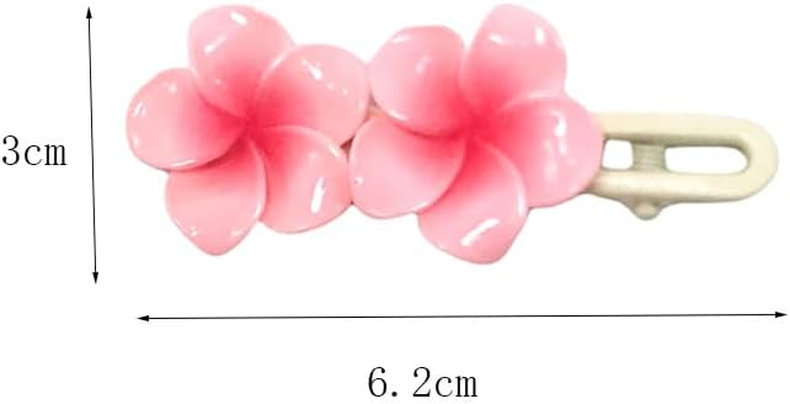 6Pcs Plumeria Flower Clips Hawaiian Frangipani Plumeria Clips Flower Hairpin Hair Accessories for Beach Wedding Summer Holiday image number 2
