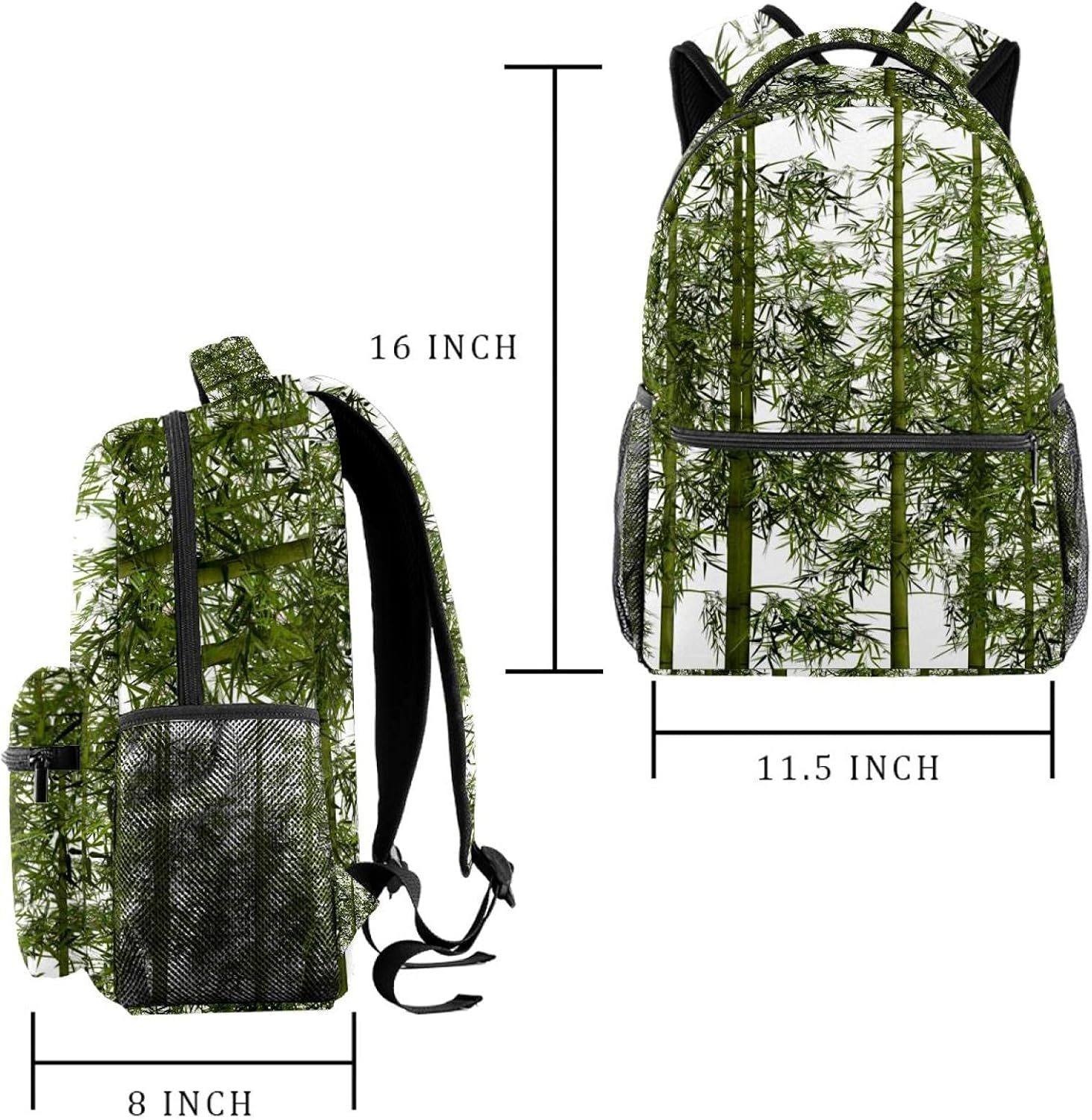 Bamboo Backpack Students Shoulder Bags Travel Bag College School Tote Backpacks image number 2