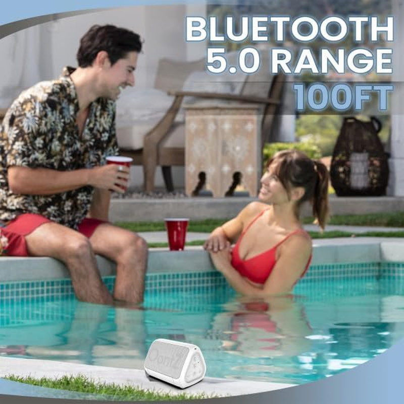 Oontz Angle Solo : Super Portable Bluetooth Speaker Compact Size Delivers Surprisingly Loud Volume Bass 100' Wireless Range, IPX-5 Splashproof Perfect Travel Speaker White Lanyard image number 2