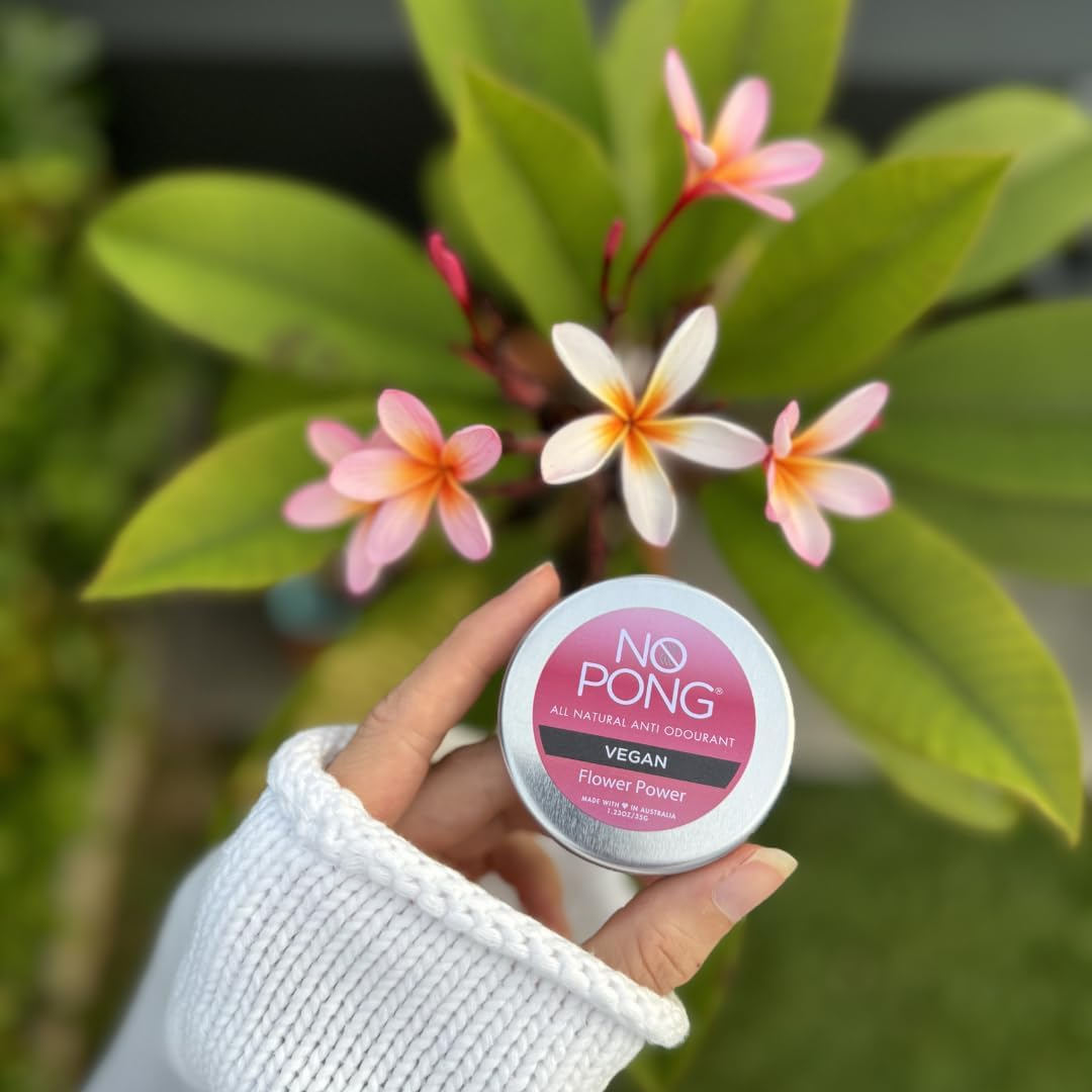 No Pong Flower Power Vegan All-Natural Deodorant, Cream Deodorant, Paraben-Free, Aluminium-Free, Plastic-Free, 35G image number 1