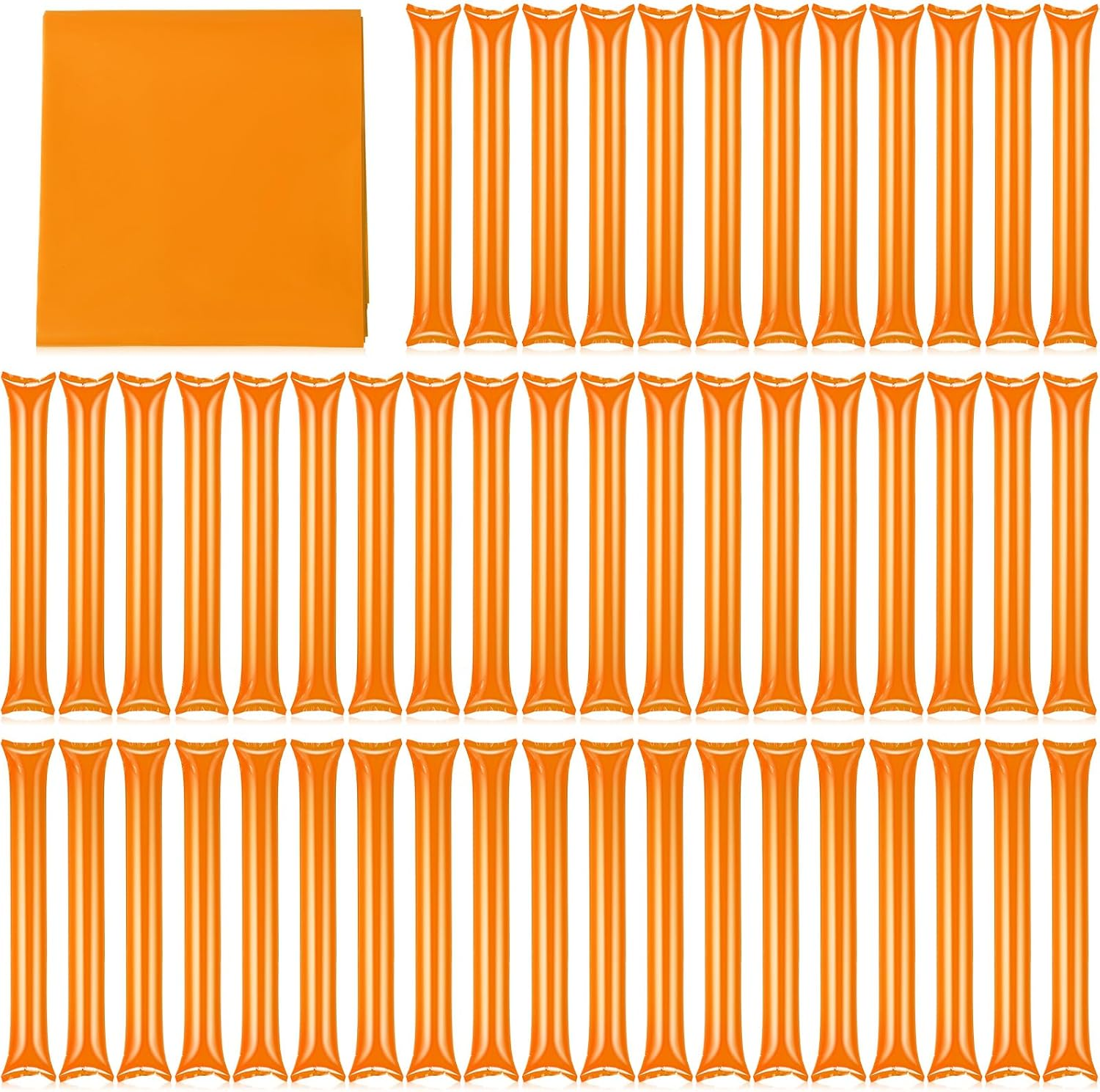 ZCYSRLQIN 50 Pcs Thunder Sticks Thicken Sporting Cheerleading Team Boom Sticks Cheering Sticks Plastic Clapper Inflatable Noise Makers Sporting Cheers Basketball Football Events Dance Party (Yellow)