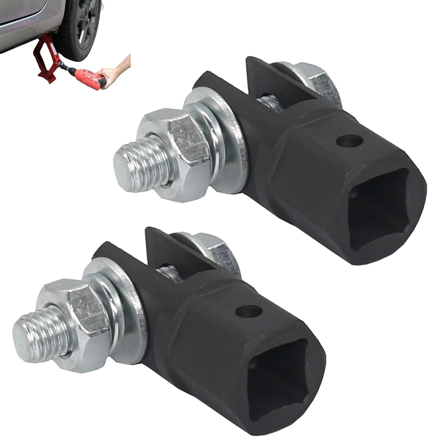 1/2'' Scissor Jack Adapter,Rv Trailer Socket for Drive Impact Wrench,Portable Scissor Jack Drill Adapter,Trailer Jack Drill Adapter,Drill Adaptor for Car,Trailer,Rv Accessory image number 3
