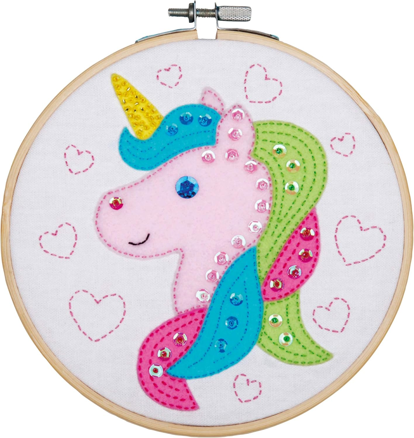 Vervaco PN-0180497 Unicorn Craft Set with Felt, Cotton, Multi-Colour, Approx. 16 X 16 Cm / 6.4 X 6.4 Inches image number 1