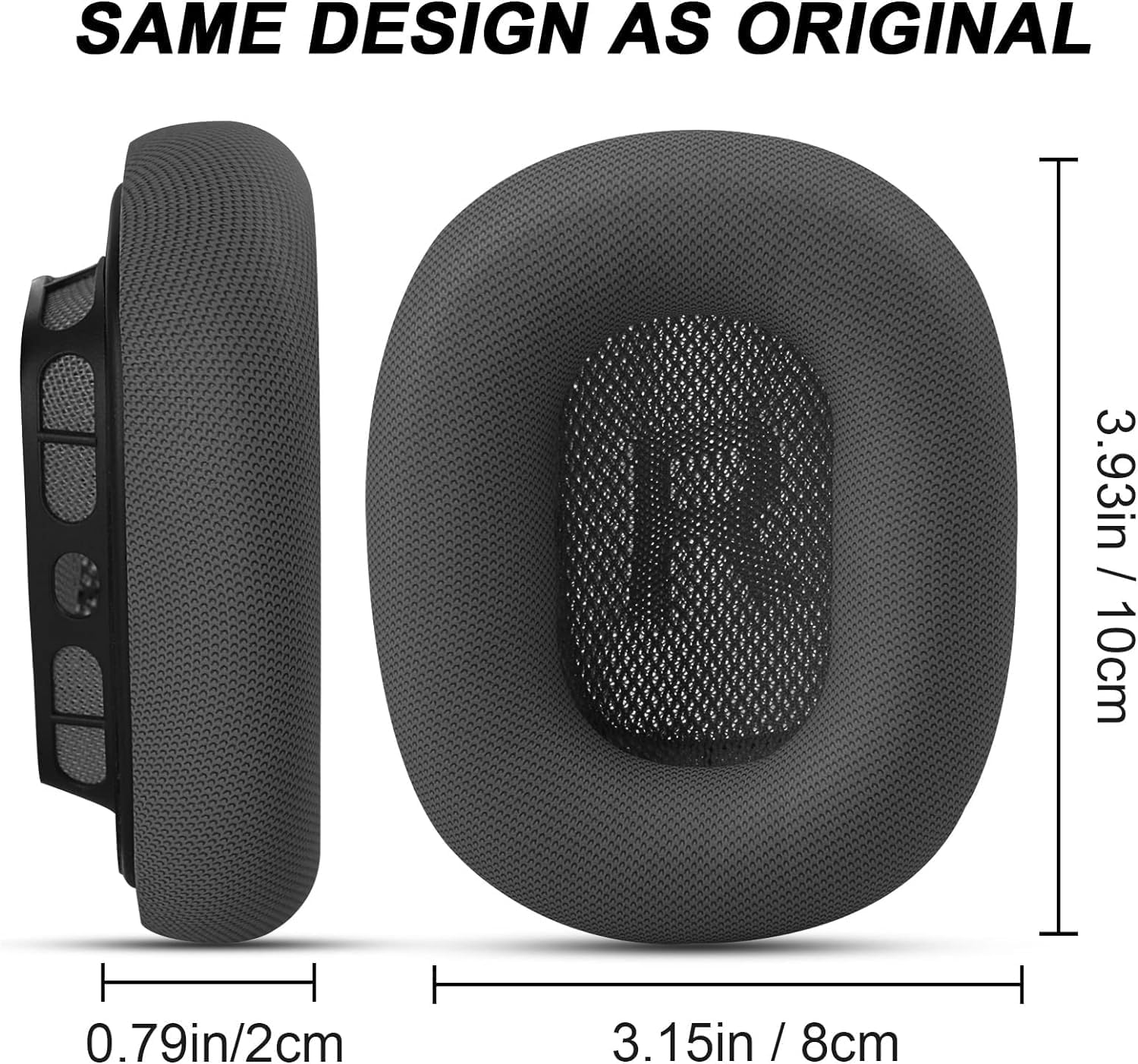 Replacement Earpads Ear Pads Protein Net Cloth Ear Cushion Compatible with  &   Headphones (Black) image number 1