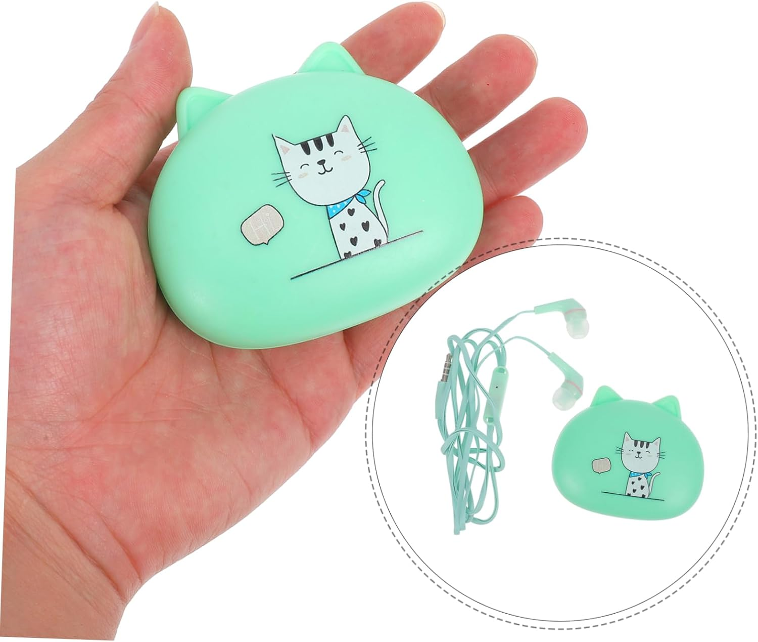 Ear Wired Earphones with Microphone Universal Compatibility for Smartphones Green Color Lightweight Phone Accessories image number 4