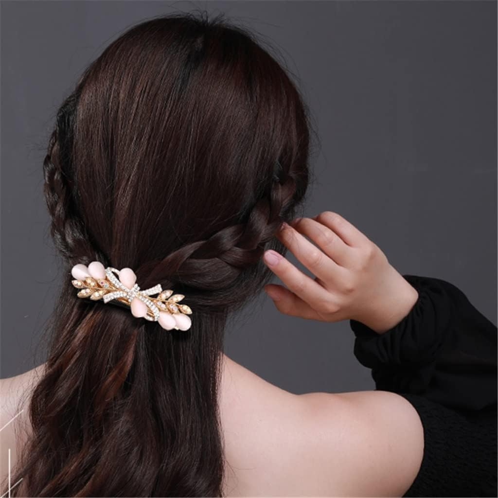 Crystal Hair Accessories,Clips Hairpins,Clip Plate,Hairpin Female Bow Headwear Hairpin Net Red Elegant Mother Hair Accessories Back Head Clip Top Clip (Color : D, Size : 8.3 * 2.5Cm) (Color : C, Siz image number 6