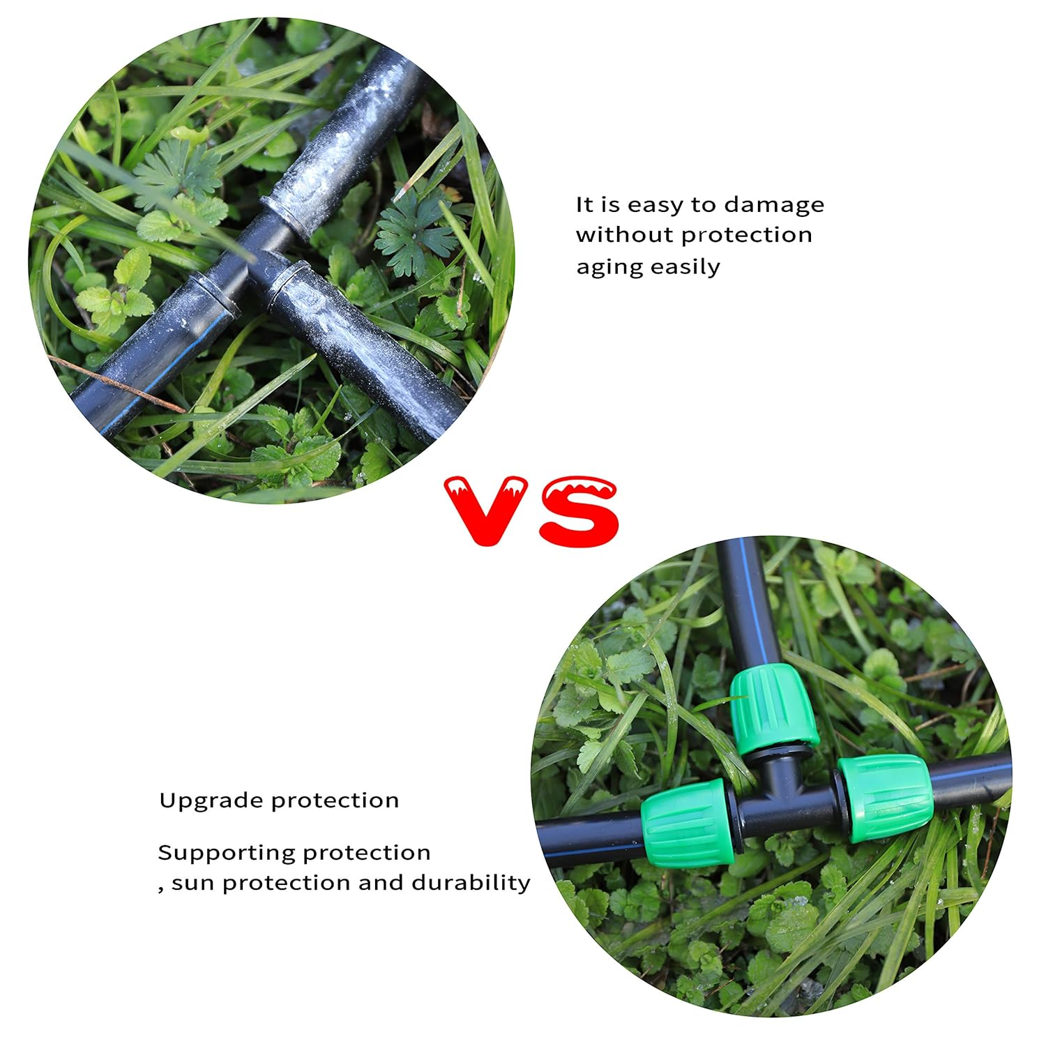 15 Pack 1/2 Inch Drip Irrigation Tee Fittings (1/2" ID X0.6-0.63" OD) - 1/2'' Drip Line Anti-Drop Barbed Lock Nut T Connectors for 1/2 Inch Drip Irrigation Tubing System Connection image number 5