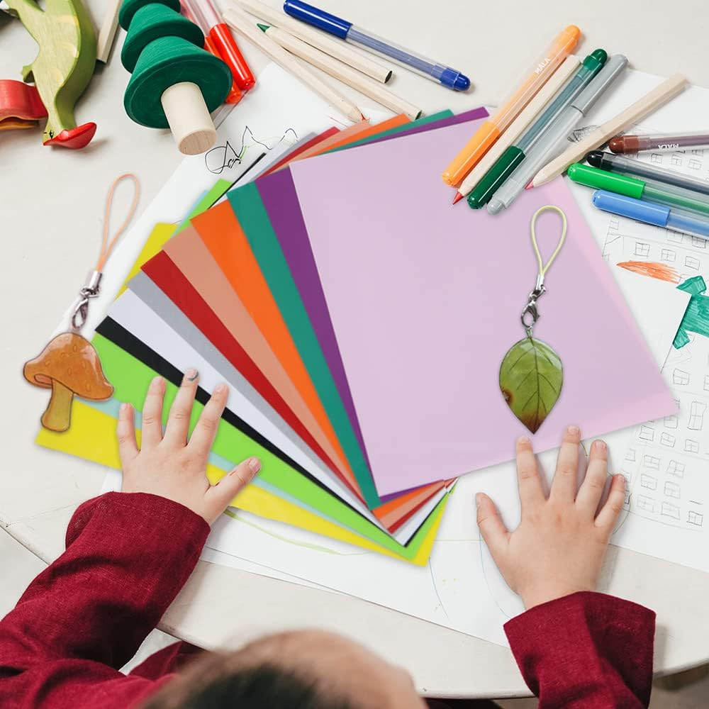 12Pcs Colorful Shrink Films Papers, Heat Shrink Sheets, Shrink Art Paper for Creative Craft, 20X29Cm (Style A) image number 3