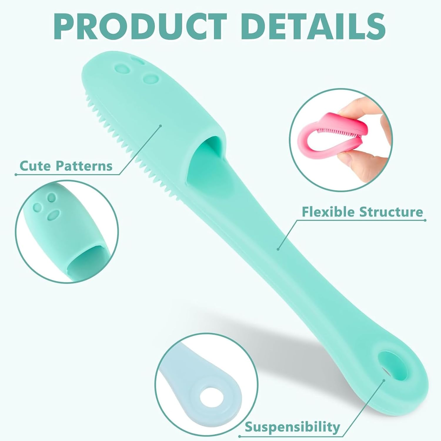 8 Pcs Cat Chin Brushes, Soft Silicone Manual Facial Cleansing Scrubber Cats Chin Cleaner Dog Finger Toothbrush Pet Tooth Brush with Improved Design for Dogs Cats Puppies Chin Cleaning Dental Care image number 1