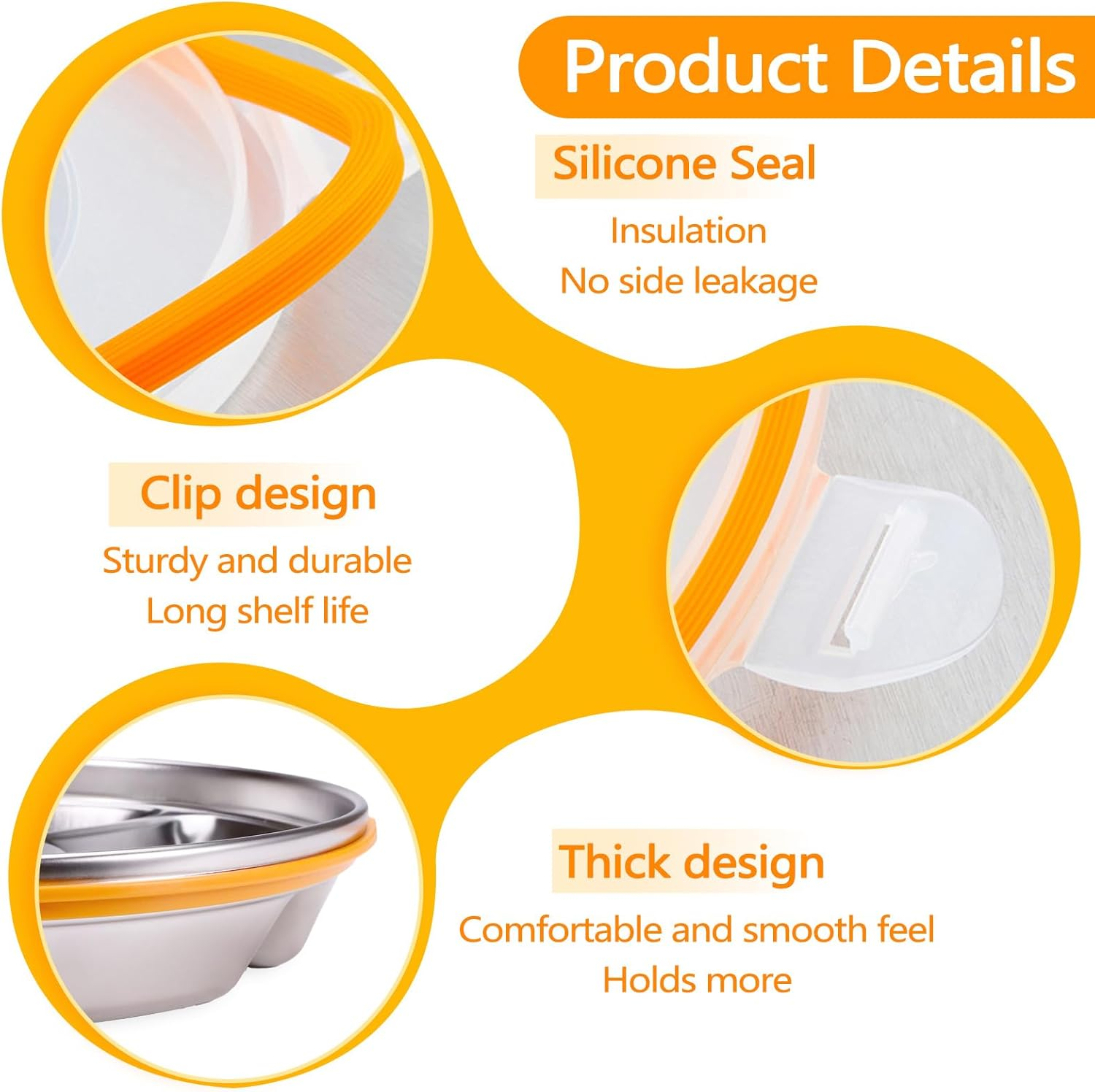 ASTIMESA Divided Serving Tray with Lid 6 Compartments, 10.4 Inch round Veggie Tray, Reusable Stainless Steel Snack Box Container Fruit Platter Tray for Parties Fridge Food Storage Picnic (1 Pcs)