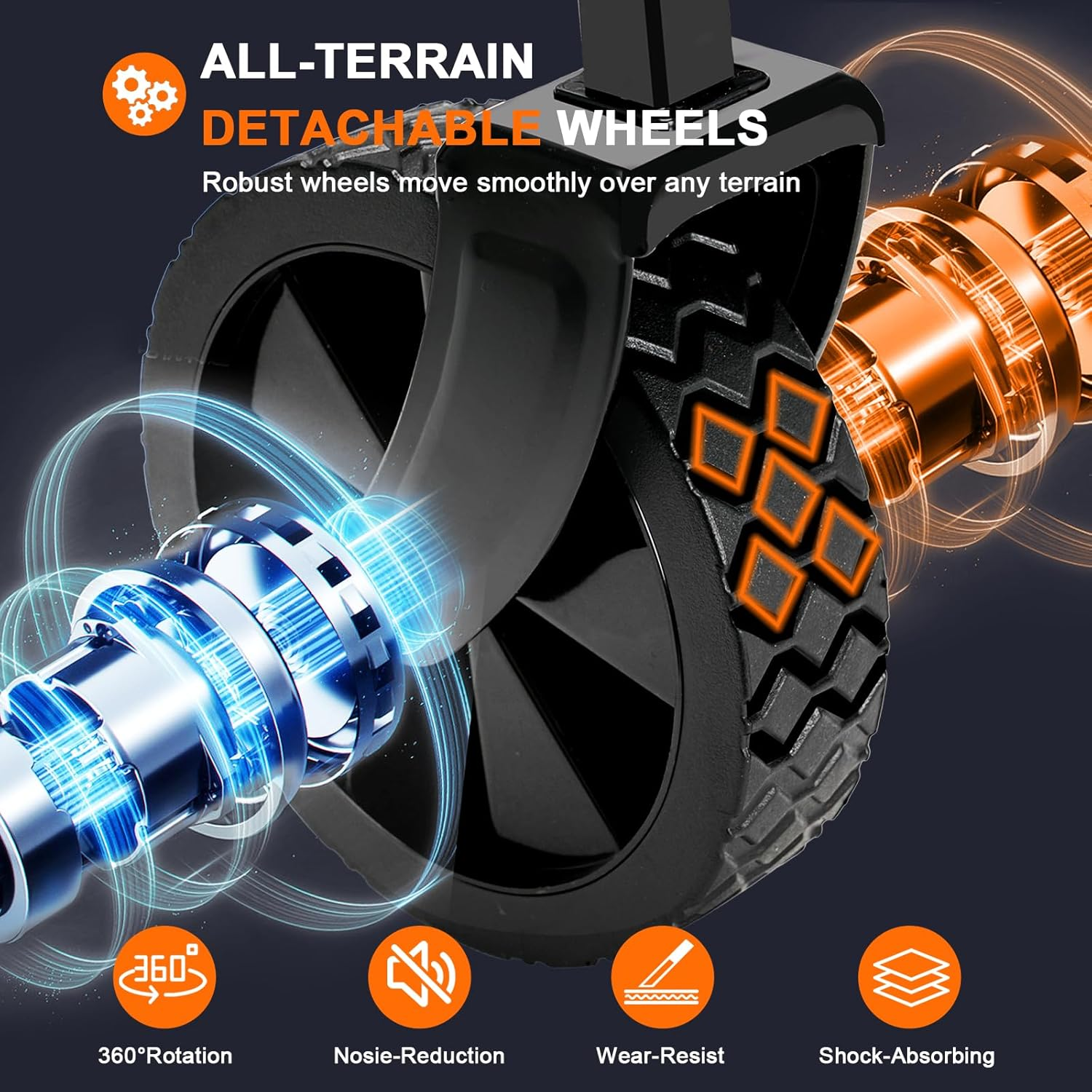 Collapsible Wagon Cart Foldable with 350Lbs Weight Capacity, Lightweight Utility Shopping Cart with Wheels, Folding Grocery Wagon Cart Portable for Beach Garden Sports and Camping, Black image number 4