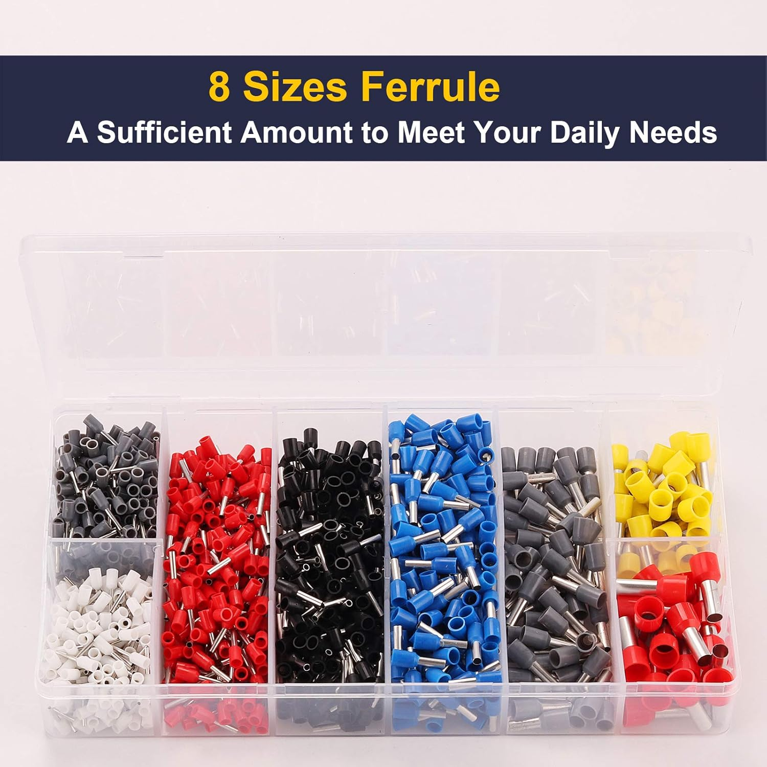 Kinstecks Crimper Plier Set 0.25-10Mm2/Awg23-10 Self-Adjustable Ratchet Wire Crimping Tool with 1200PCS Wire Ferrules Kit 22-10AWG 8 Sizes for DIY Electrical Motorcycle Vehicle Boat image number 6