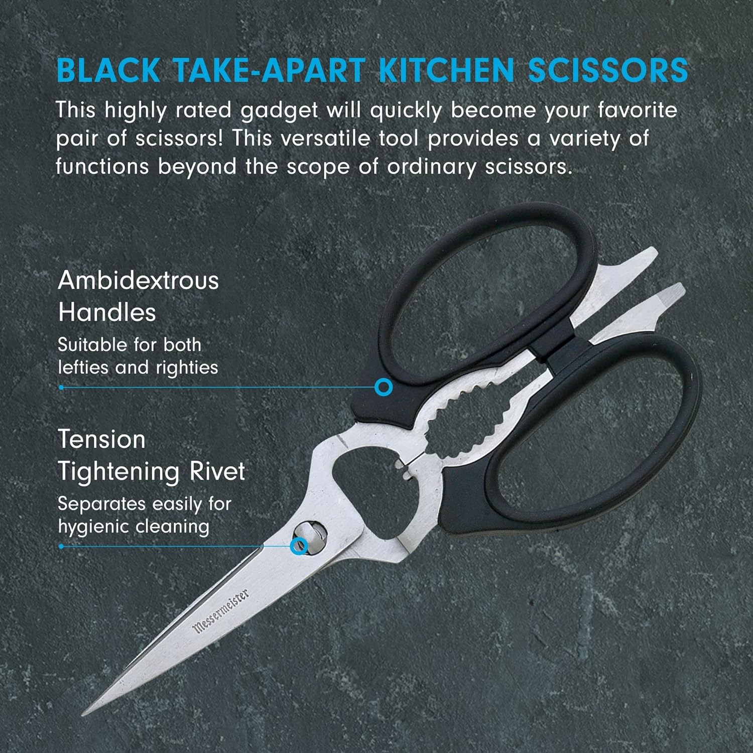 Black Take-Apart Kitchen Scissors 8 Inch image number 3