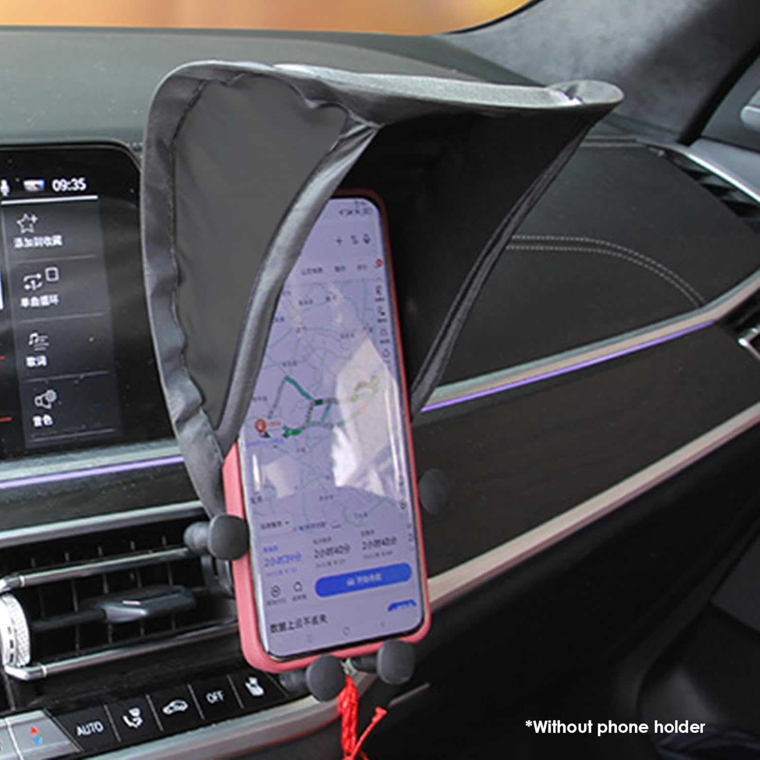 Umbrella Phone Shade, Sun Shade for Phone, Sun Shield for Cell Phones, Glare Blocking Stand for Motorcycle, Car - Silver image number 6