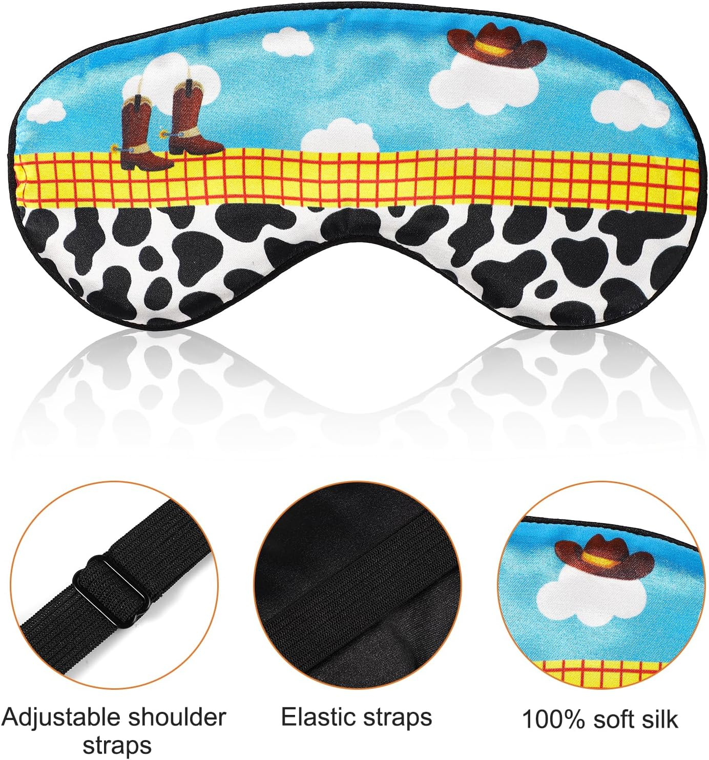 Kids Eye Mask for Sleep, Sleep Mask with Adjustable Strap Cute Cartoon Eye Cover for Kids Soft & Breathable Blindfold for Boys Girls Sleeping Travel Party Supply image number 5