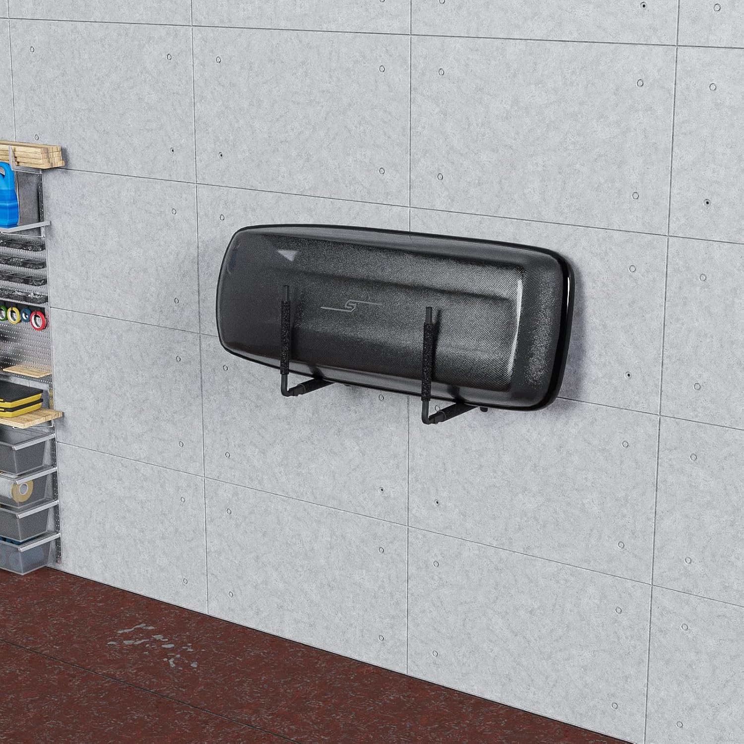 QLS Roof Box BOX1 Black Wall Mount Holder for Storage of Garden Tools, Ski, Sports Equipment, Surfboard - 57 Cm image number 2