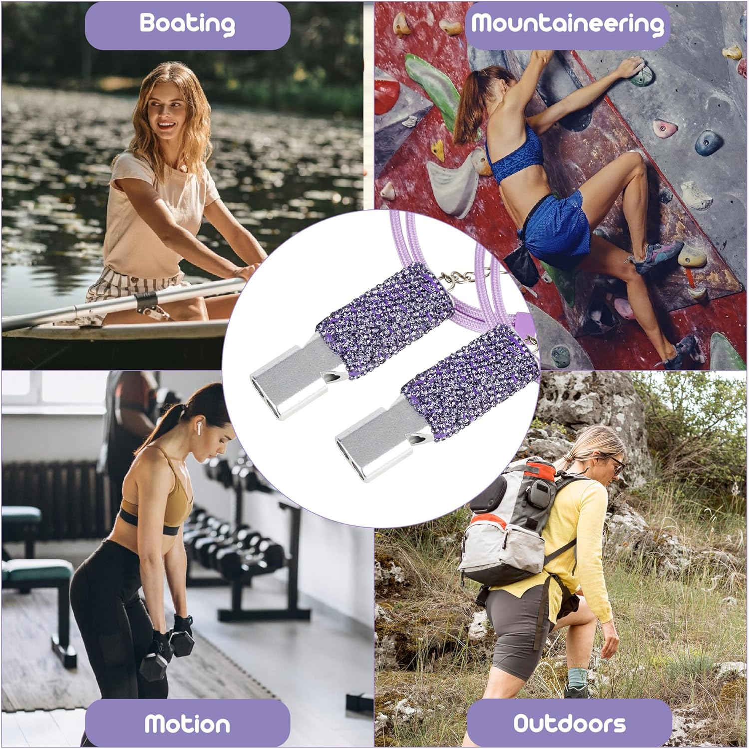 Biiange 2 Pack Bling Whistle, Whistle for Coaches with Lanyard, Coaches Referee Sports Whistles, Loud Metal Sports Whistle Sets for Coaches, Referees, and Hikers image number 5