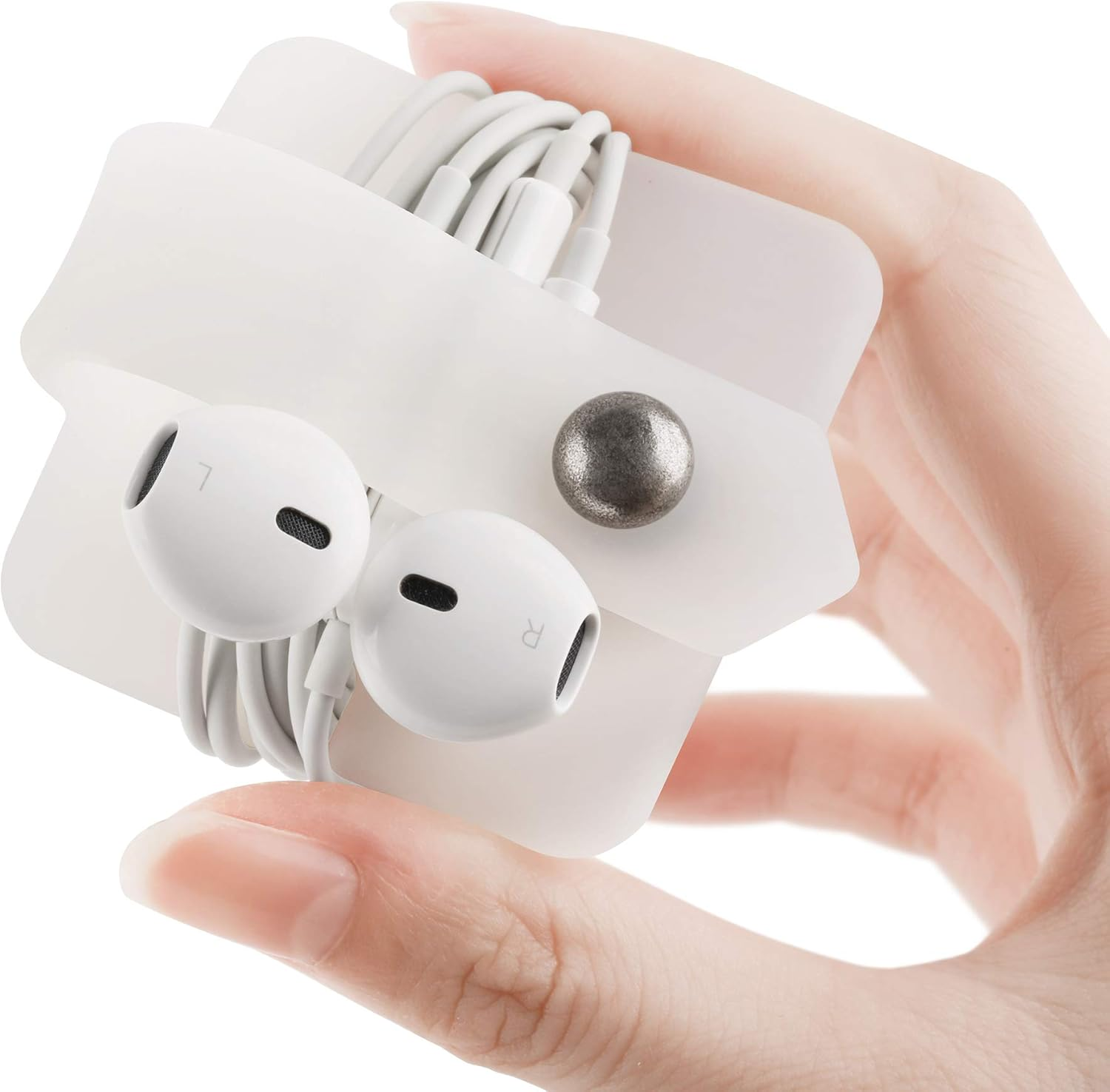 Cord Organizer Tangle-Free Earphone Organizer Headphone Earphone Cable Organizer Cord Wrap Winder Earbuds Wrap Winder Cord Manager Cable Winder 2 Pieces Black+Blue