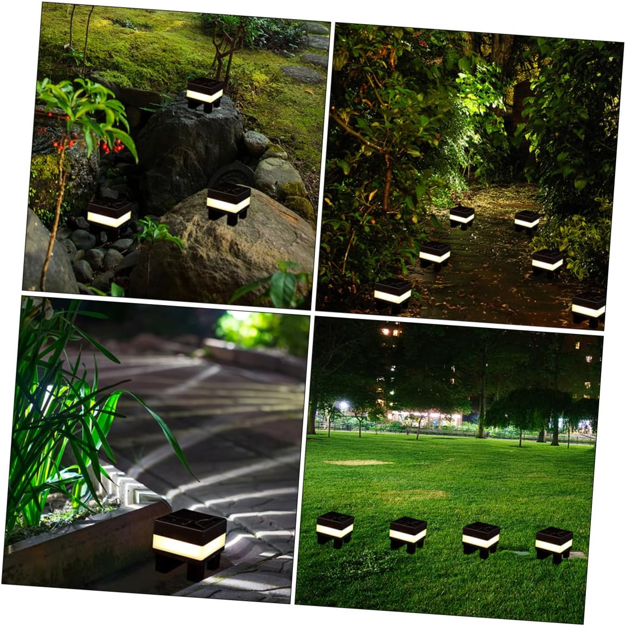 Outdoor Solar Fence Post Lights 2Pcs Solar Lamp Post Light IP55 Waterproof for Yard Garden