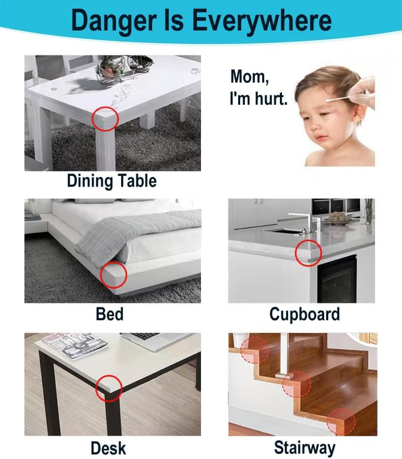 24 Pack Corner Protector for Baby, Furniture Corner Protectors Guard, Table Corner Covers, Baby Safety Corner Guards, Baby Proof Corners and Edges Safety Bumpers Cushion (Transparent) image number 3