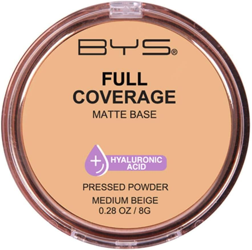 BYS Full Coverage Pressed Powder, Medium Beige, 1 Count