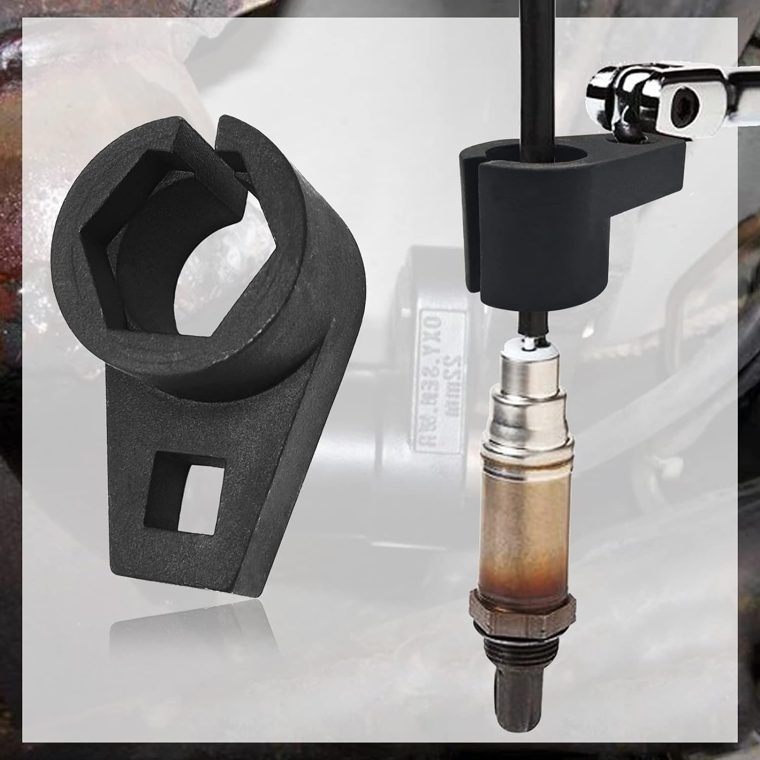 Offset Oxygen Sensor Socket, 3/8-Inch Drive, 7/8-Inch (22Mm), Wire Gate Accesses Sensor from Side, Preventing Damage to Wires, Universal for Most Cars image number 3