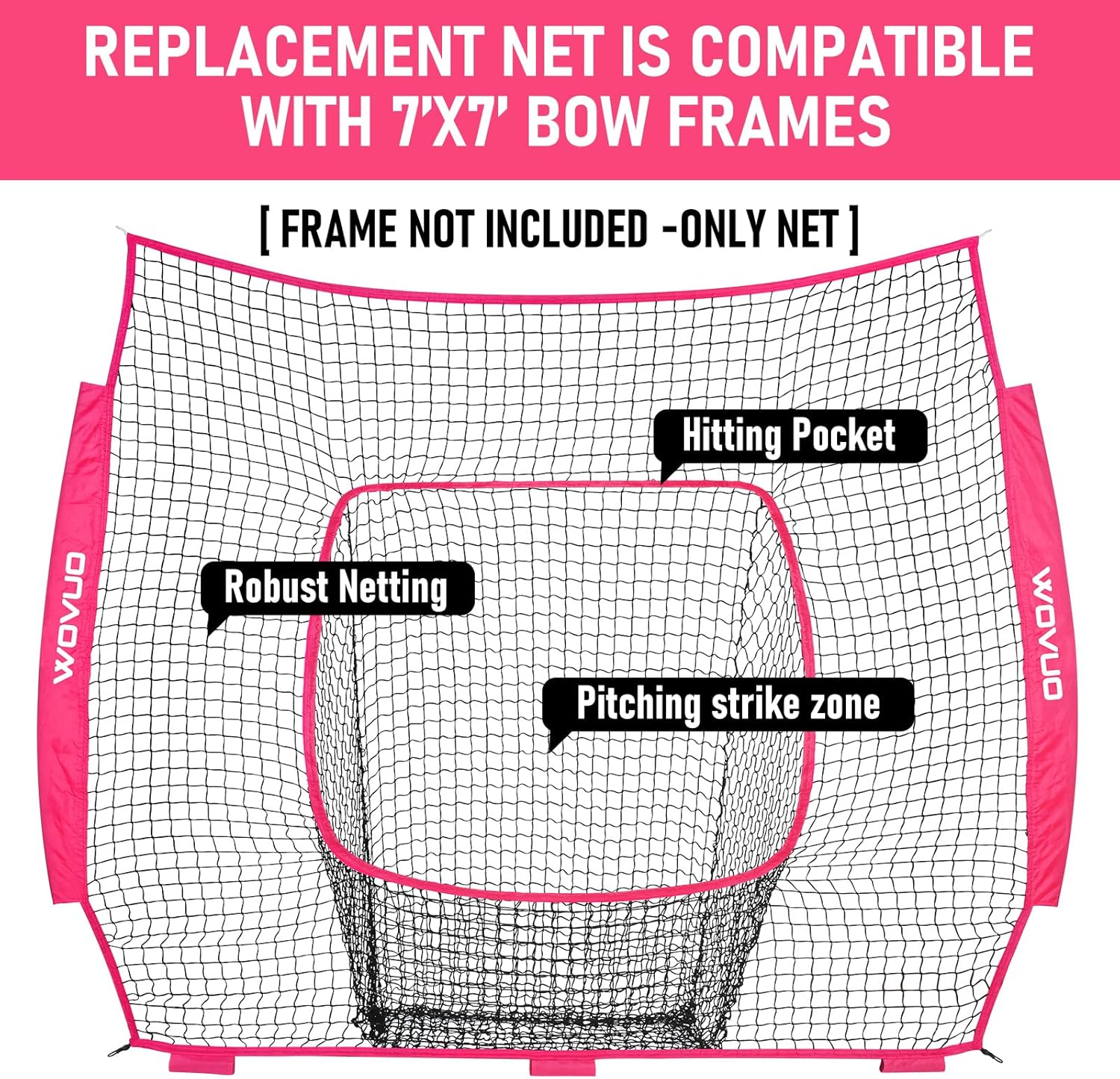 7X7 Ft Baseball Net for Batting Pitching Hitting, Softball Pitching Net with Strike Zone, Tee, Ball Caddy, Softball Batting Net Baseball Training Equipment for Kids Adult Youth Sport Practice image number 2