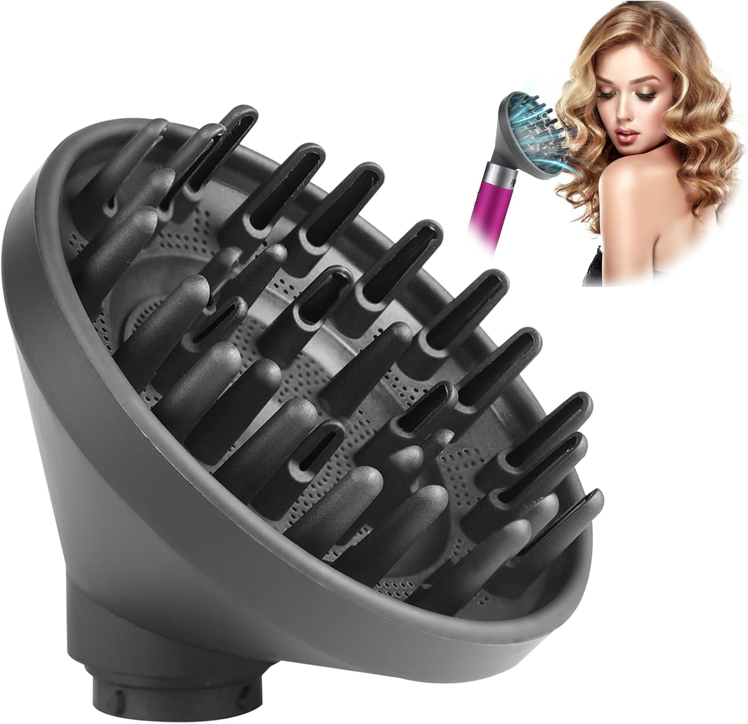 Chuancheng Upgraded Large round Volume Brush for Dyson Airwrap Attachments, Volume Attachment Brush for Flat Hair, Gold