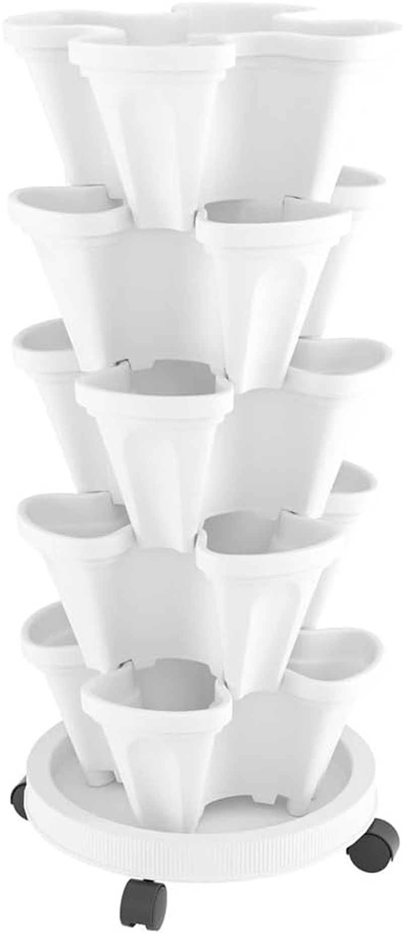 GREEN FINGERS Garden Bed 5 Tier Vertical Garden Strawberry Stackable Planters image number 4