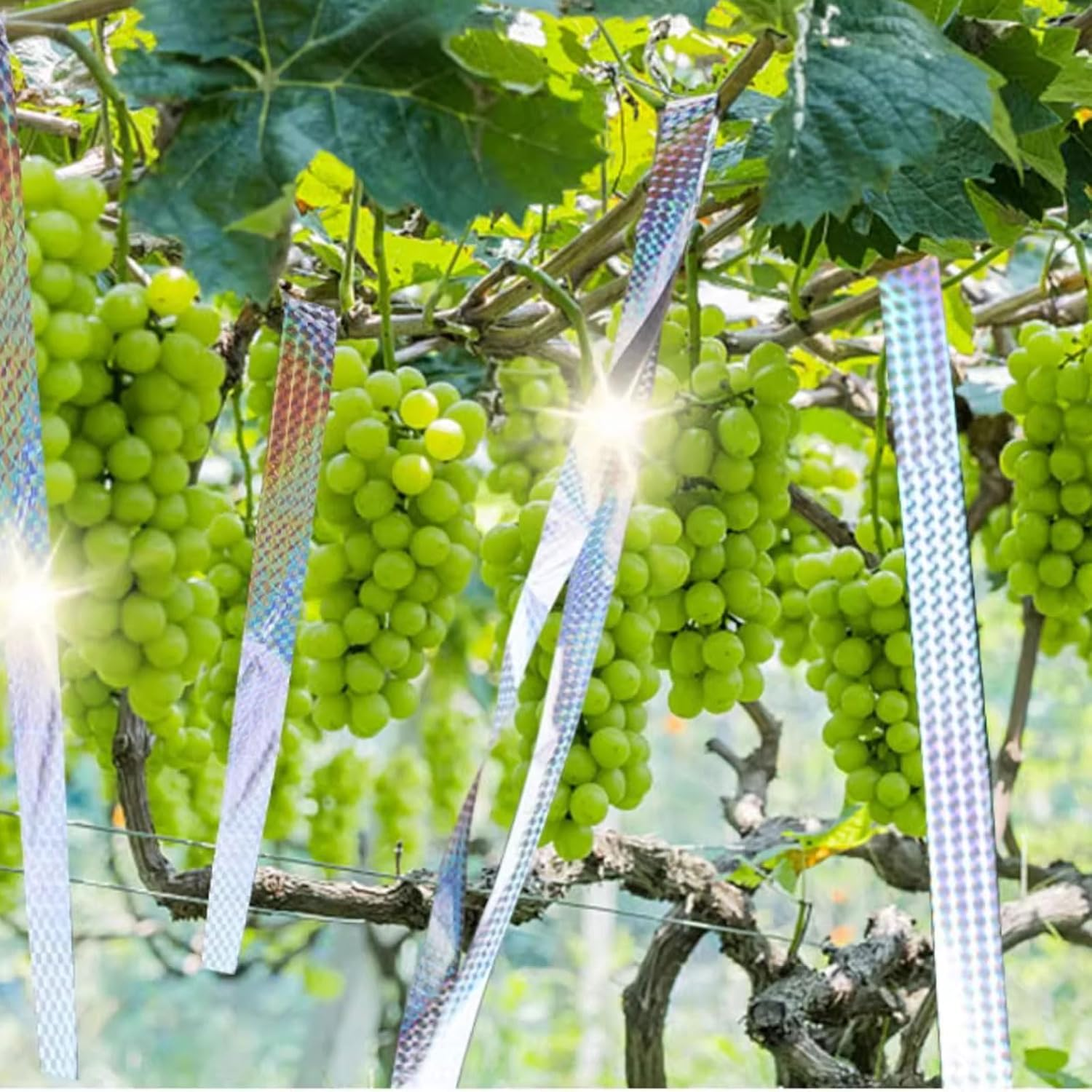 Xolixorium Bird Deterrent Tape 90M, Holographic Reflective Pigeon & Woodpecker Scare Ribbon with Audible and Visual Flash for Outdoor Use image number 4