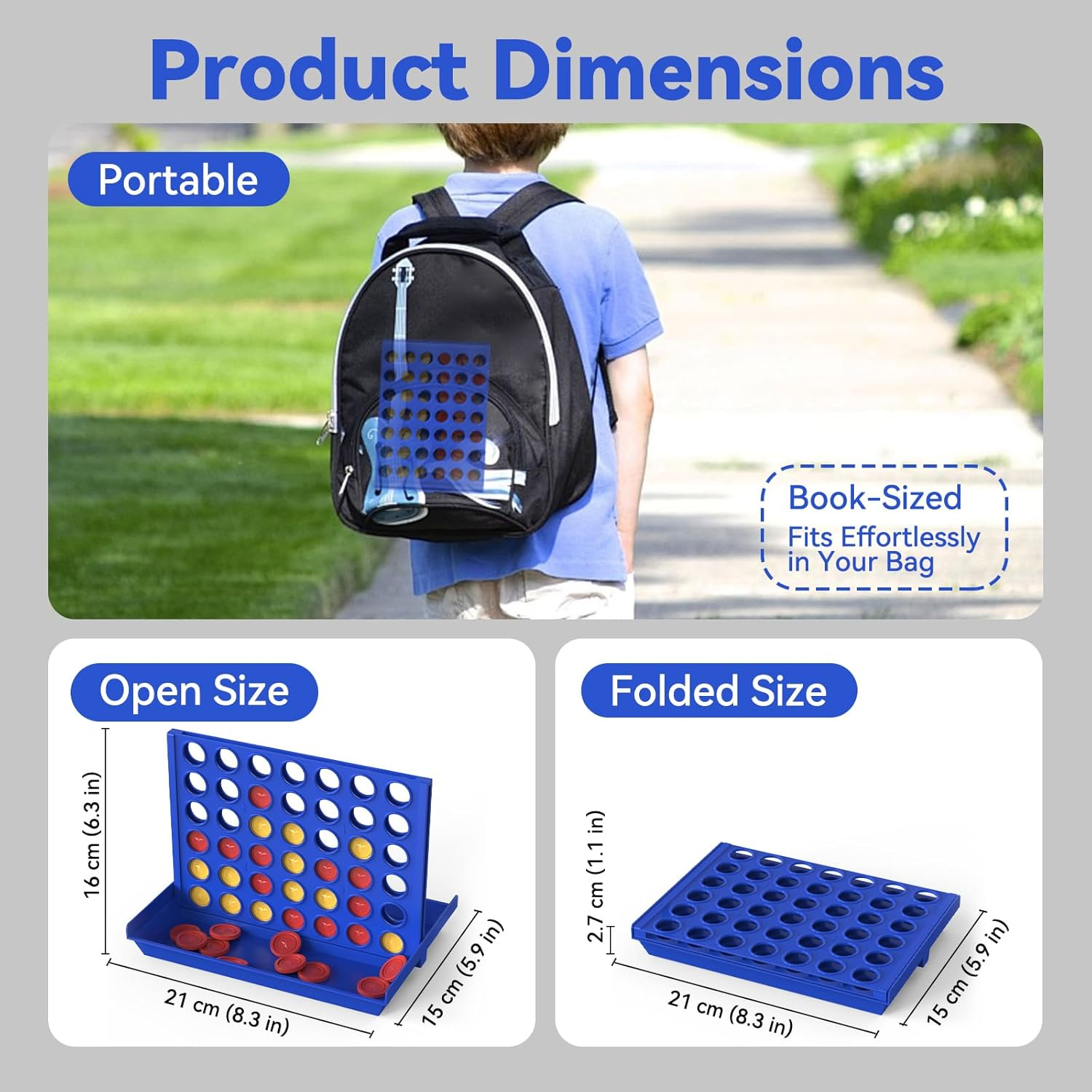 Pup Go 4 in a Line Game,6 Spare Discs Included, Four in a Row Line up 4 Gaming Fun Set, Travel Portable Convenient Size, Classic Fun Educational Family Games (Small) image number 6