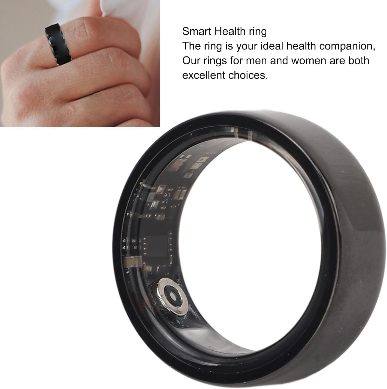 Unisex Smart Ring Fitness Tracker, Sleep Monitor, 7-Day Battery Life, IP68 Waterproof, Bluetooth Activity Tracker (Size 10) image number 5