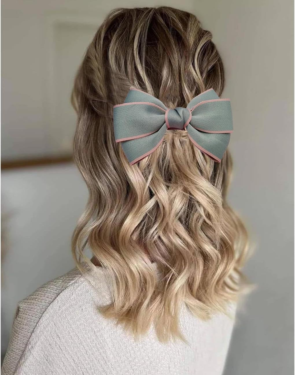 Blue Hair Bows for Women Bow Hair Clips Silky Satin Bow Clips Cute Hair Bow Clips French Hair Band Bow Prom Bows Hair Wedding Barrette Party Bowknot Hair Accessories image number 2