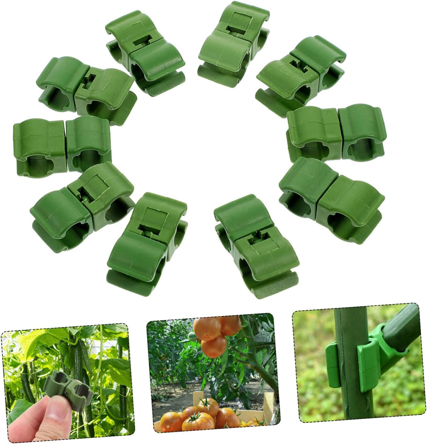 MERRYHAPY 10Pcs Plastic Plant Clip Shape for Gardening Clamps Grafting Plant Clip Garden Supplies Use in Plant Sticks Flower Clips Plant Hooks Garden Hanging image number 4