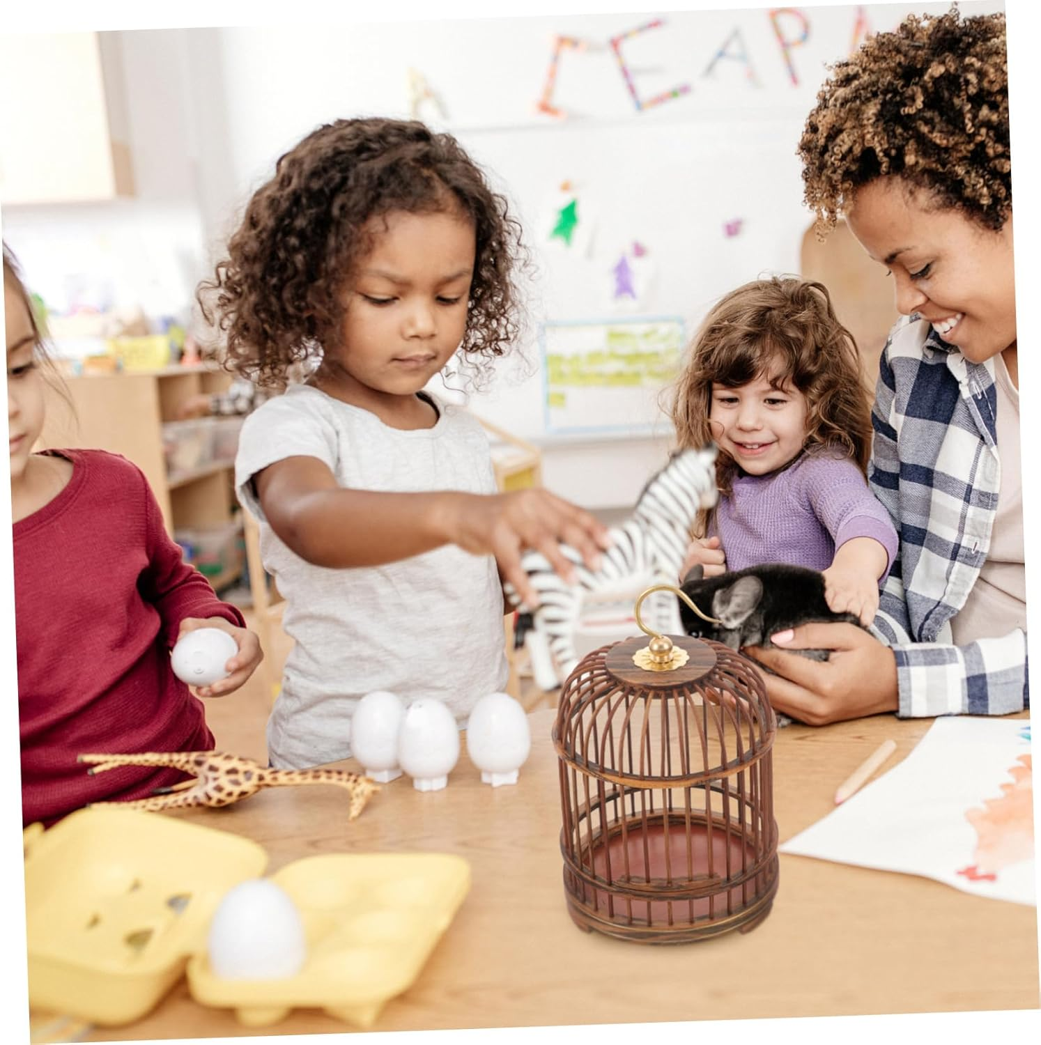 FUNOMOCYA Birdcage Pet Cage Small Animal Cages Retro Decor Cages for Small Animals Vintage Bird Cage Wood Vintage Decor Out Door Decor Wood Trim Wooden the Bird'S Nest Outdoor Wood Birdcages image number 6