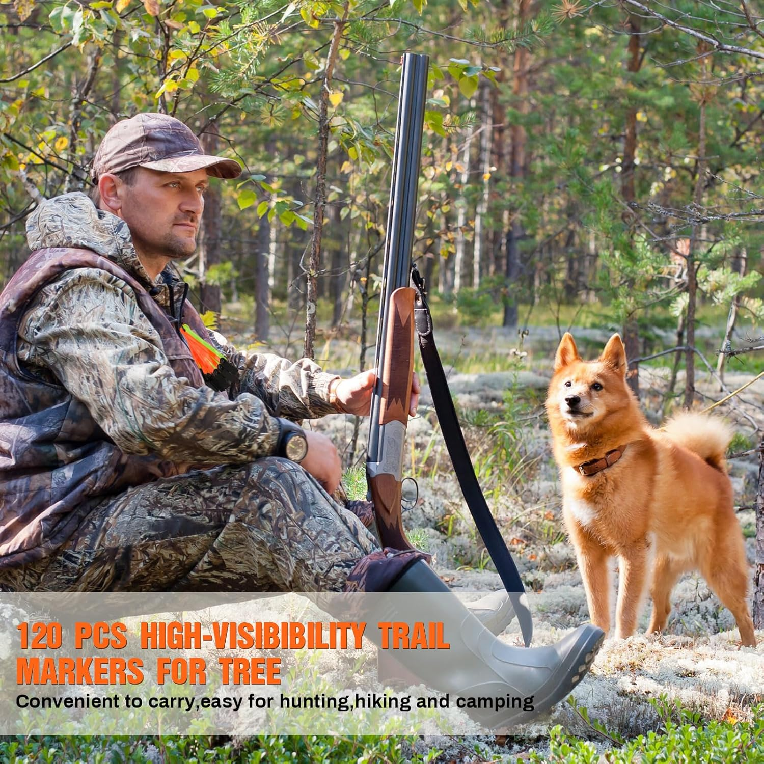 High Visibility Trail Markers for Tree Reflective Trail Markers Trail Markers with Clips Hunting Reflector Trail Markers for Tree Stand Hunting Outdoor Hiking Hunting Camping image number 6