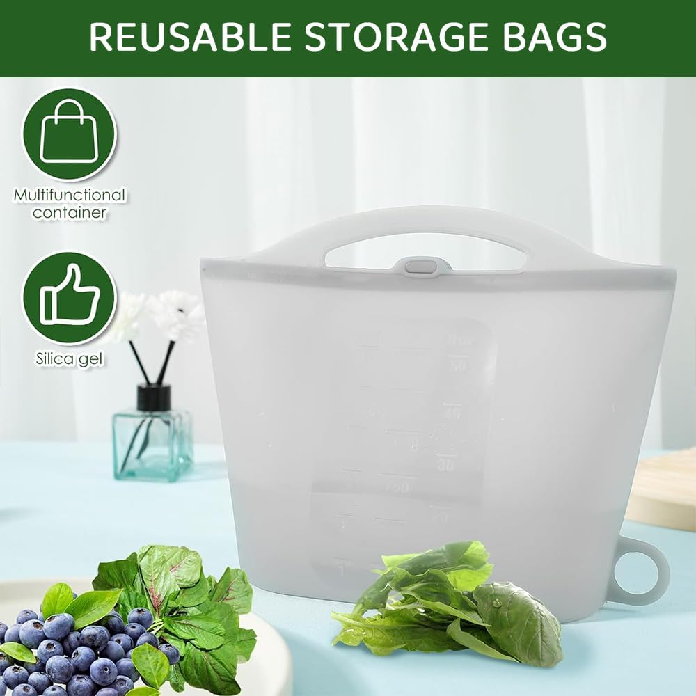 Silicone Steam Sanitizing Bag 1.5 L &ndash; Reusable Microwave Steam Bags for Baby Bottles, Breast Pump & Accessories &ndash; Fresh-Keeping Storage Bag for Travel & Home (Gray)