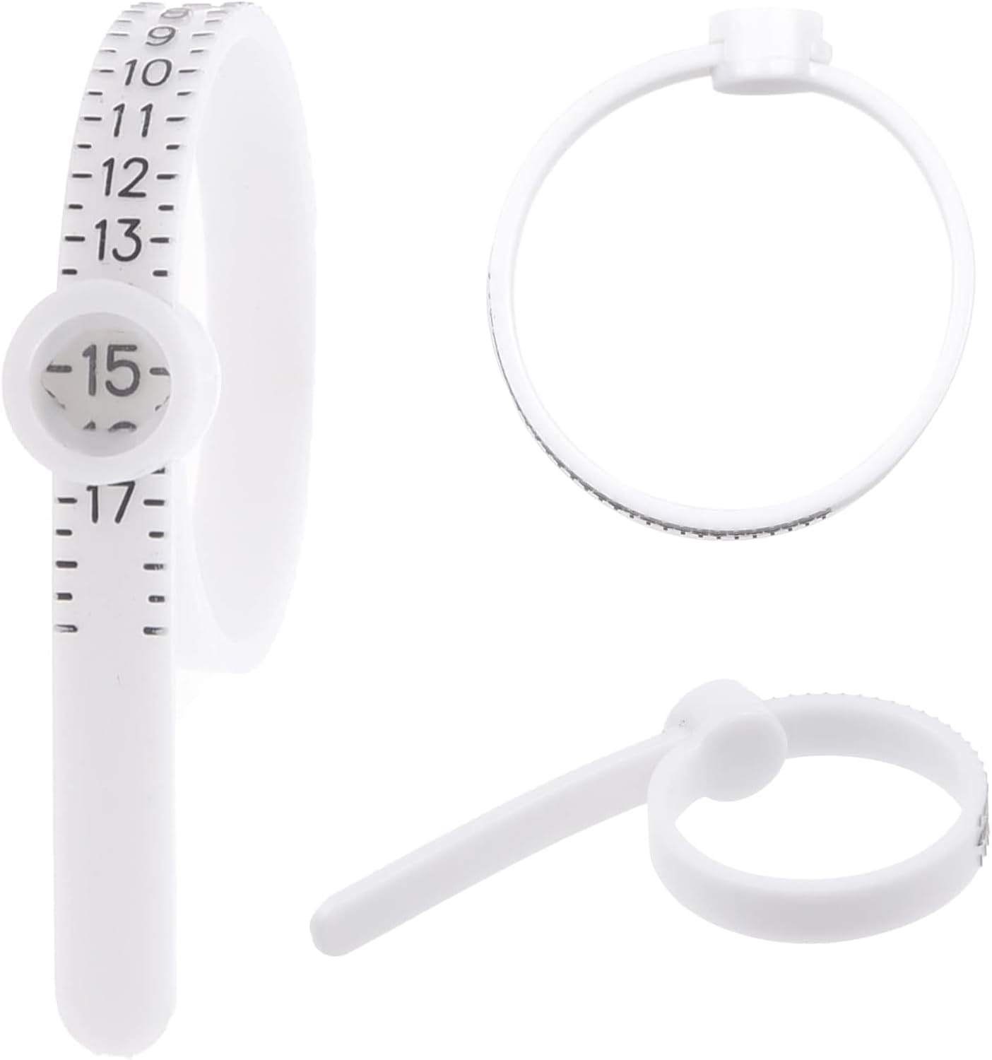Ring Sizer 1-17 Measuring Tool with Magnified Glass, Reusable Finger Size Gauge Jewelry Sizing Tool USA Rings Size