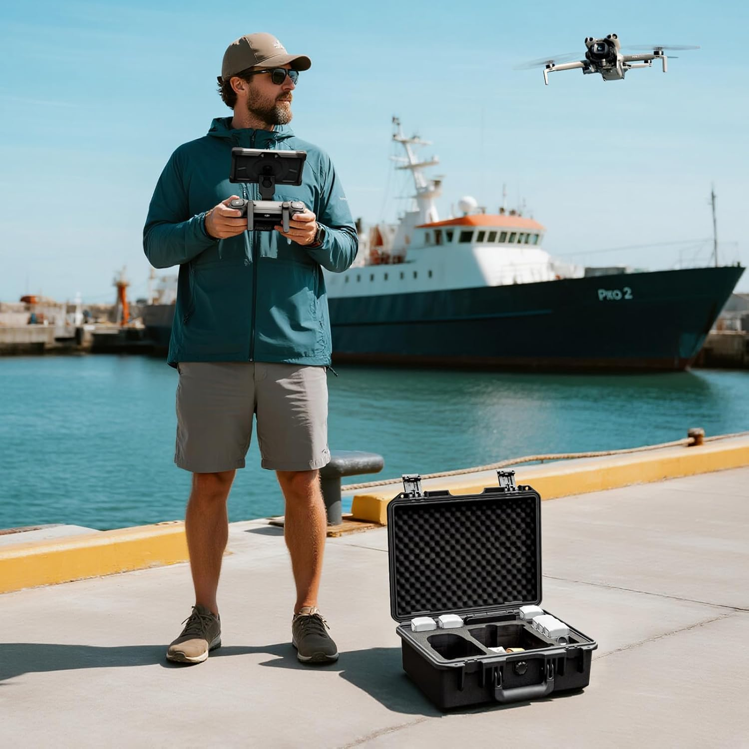 Lykus Titan MM520 Waterproof Case / Case for DJI Mini 5 Pro and DJI RC Pro 2, Supports 8 Batteries and RC Carry Strap [Case Only] image number 2