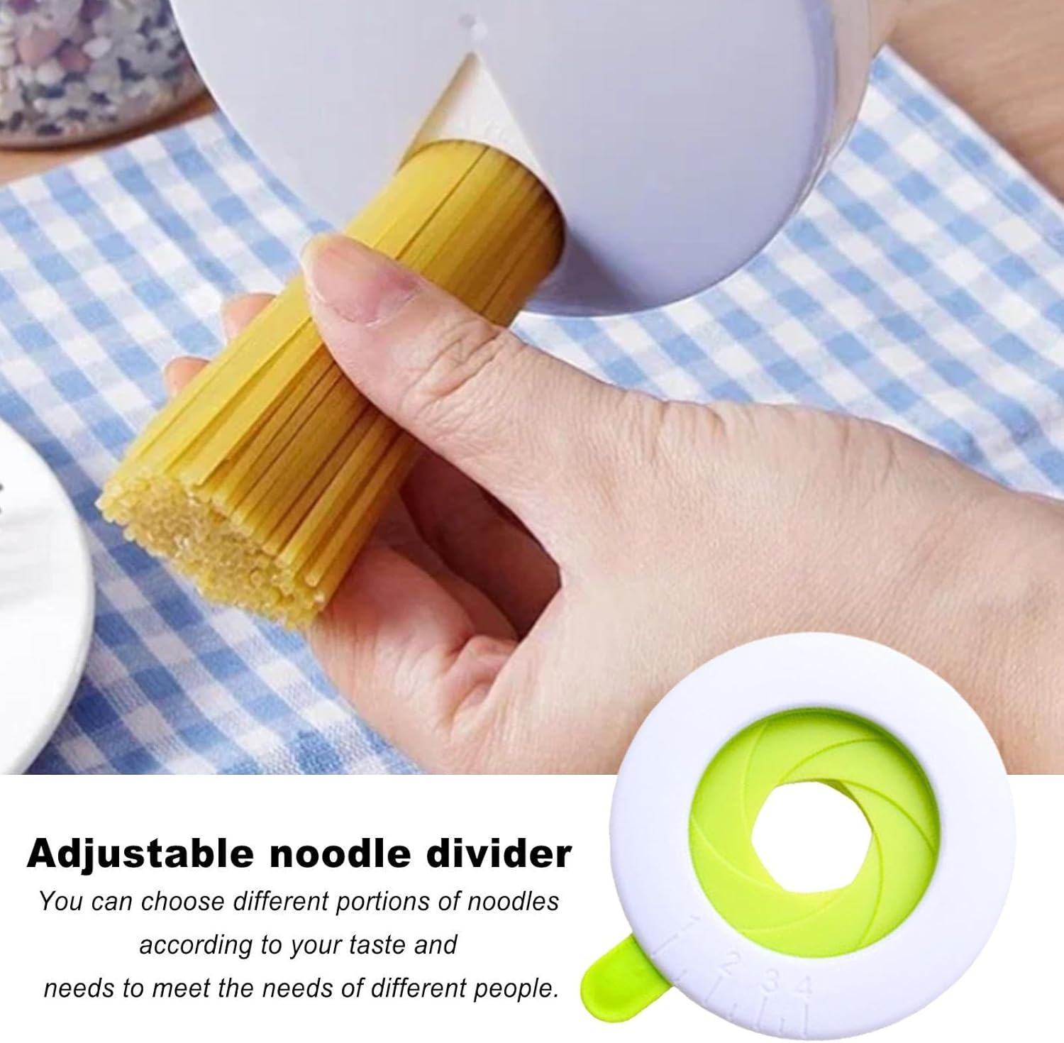 Pasta Measuring Tool,Portions Controller Noodle Gauger | 1-4 Portions Noodle Portion Controller, Kitchen Measuring Gadget for Vermicelli, Spaghetti, Noodles Imtrub image number 1