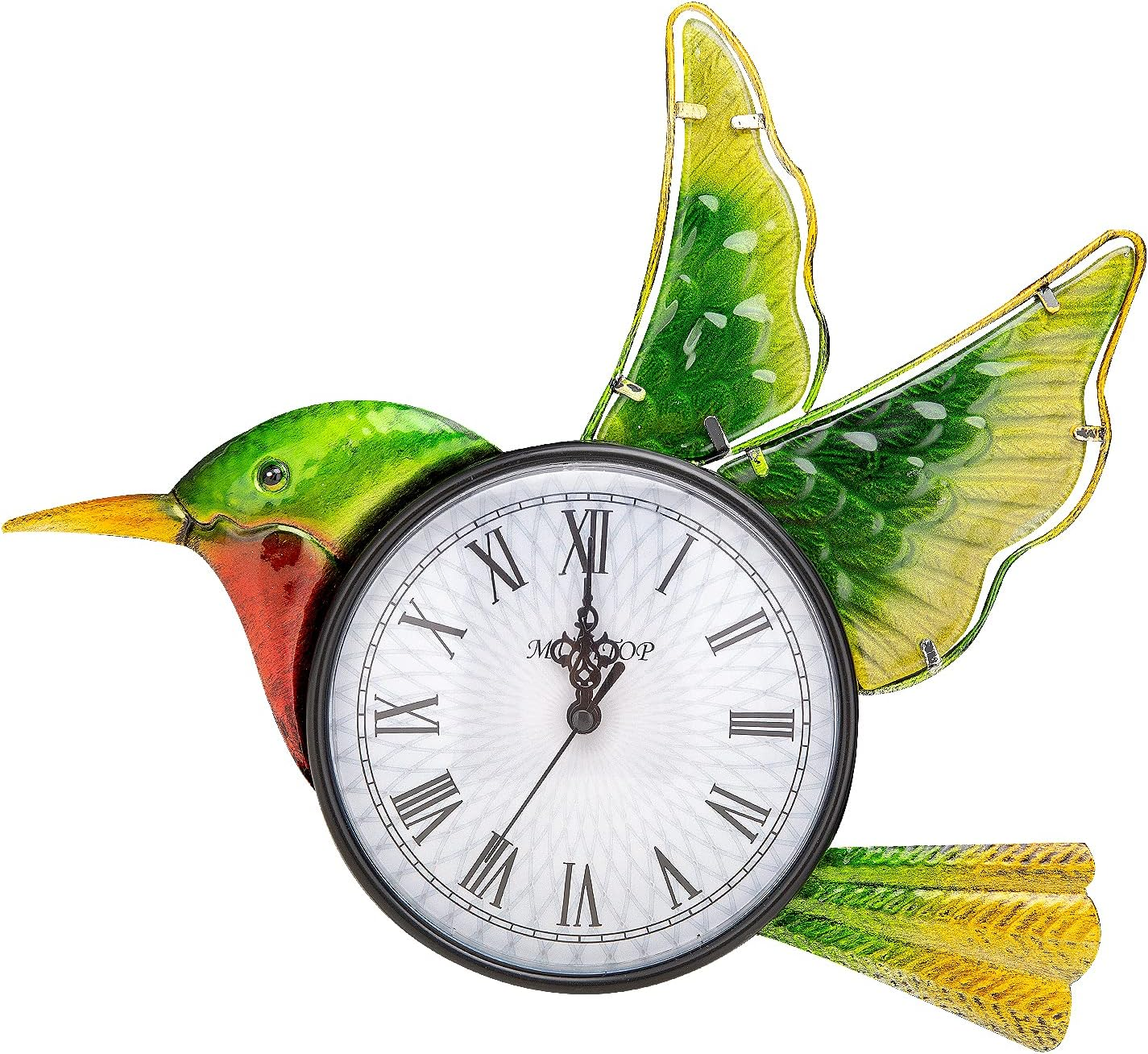 MUMTOP Indoor Outdoor Wall Clock Hummingbird Waterproof Wall-Mounted Clock for Patio Home Living Room Bedroom image number 4