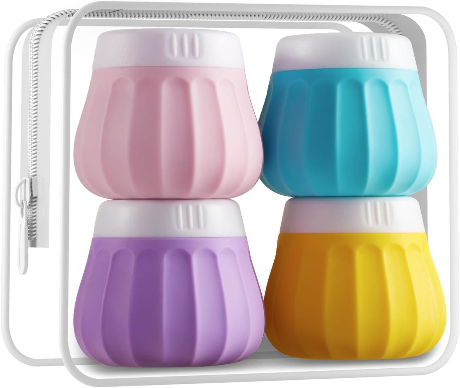 INSFIT Travel Containers for Toiletries, Silicone Cream Jars TSA Approved Travel Size Containers, BPA Free Leak Proof Accessories with Lid for Cosmetic Lotion Face Cream image number 3