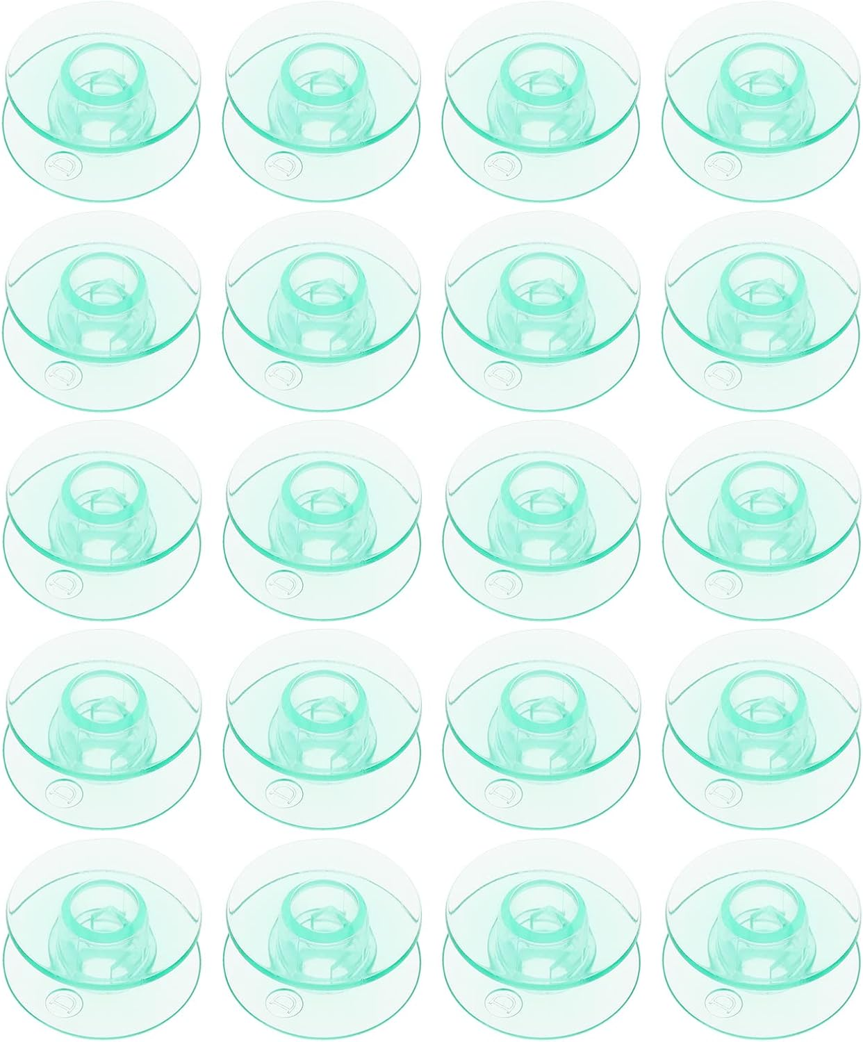 VGOL 20Pcs Bobbins Compatible with Husqvarna Viking Groups 5/6/ 7 Household Industrial Multifunctional Sewing Machine Green Bobbins image number 5